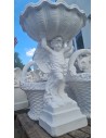 Estatua com anjo e concha em cimento para Jardim online - Statue