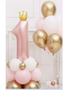Folie Ballon rosa  Zahlen 1 one - 1 St Kindergeburtstag
