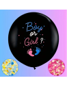 Set, Jumbo Gender Reveal Confetti BalloonsSchwarzer Junge Oder Mädchen Ballon Mit Blauem Rosa Konfetti Für Gender Reveal