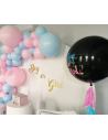 Set, Jumbo Gender Reveal Confetti BalloonsSchwarzer Junge Oder Mädchen Ballon Mit Blauem Rosa Konfetti Für Gender Reveal