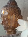 25 cm hoher Glas-Buddha-Kopf - braun buddha kopf