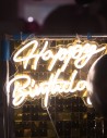 Happy Birthday - NEON SIGN MIETEN für Geburtstags Deko    warm weiß oder  Gelb