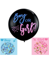 Gender Reveal Konfetti Ballon Schwarzer Junge Oder Mädchen Ballon Mit Blauem Rosa Konfetti Für Gender Reveal Party I - ⁩