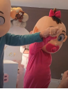 Köstume Babyshower Gendear Reveal Boy und Girl Dolls Maskottchen