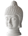 Weiss Buddhakopf aus Ton 30 cm hoch - buddha indoor