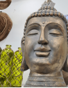 Bronze-Buddha-Kopf 50 cm hoch - buddha gold