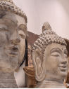 Cabeça de Buda cor creme com 80 cm altura - spa