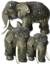Afrikanischer Elefant mit sehr seltener Handwerkskunst - 3 Maßnahmen - braun buddha kopf