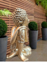 Buda a dormir em cerâmica dourada para interior e exterior - garten Stein