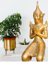 Tempelwächter gold für outodoor & indoor - braun buddha kopf