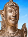 Tempelwächter gold für outodoor & indoor - braun buddha kopf
