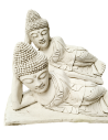 liegend Buddha  Steinguss für Garten online kaufen - schlafen Buddha